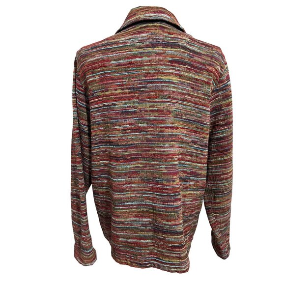 Coldwater Creek Multicolor Textured Striped Womens Button-Up Jacket L - Picture 3 of 7